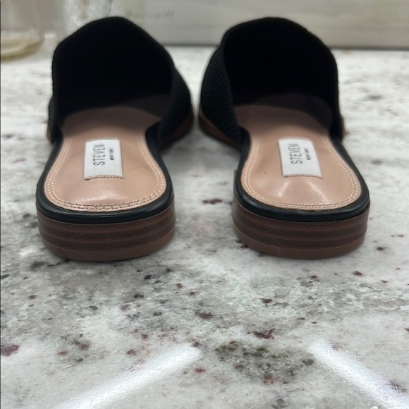 Steven New York- Black Knit Valdez Mules Sleek Suede Slip-On - Picture 7 of 8